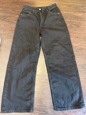 H&M Black Wide-Leg High-Waist Jeans